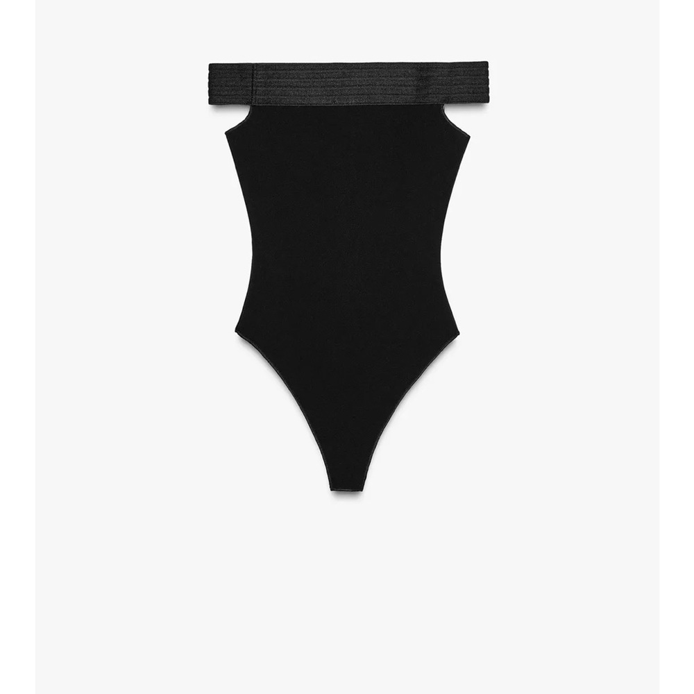 Zara Off-Shoulder Black Bodysuit - Picture 6 of 8